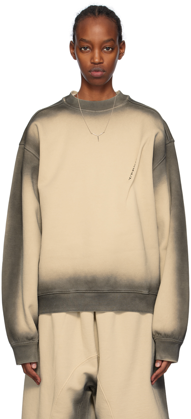 Beige & Gray Pinched Sweatshirt