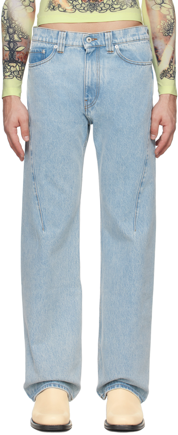 Shop Y/project Blue Paris' Best Jeans In Evergreen Ice Blue