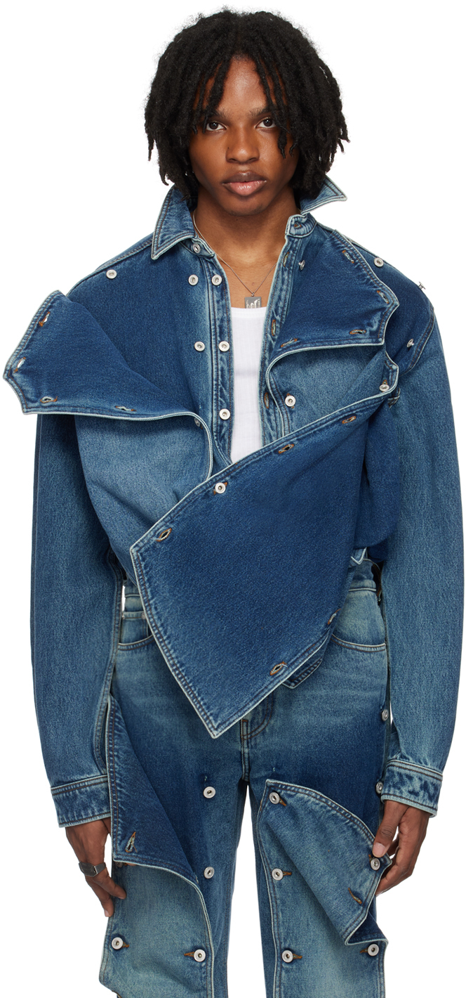 Blue Snap Off Denim Shirt by Y/Project on Sale