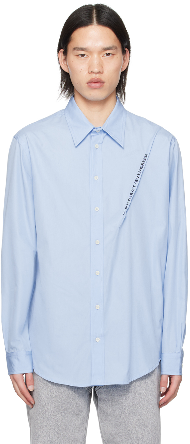 Blue Pinched Seam Shirt