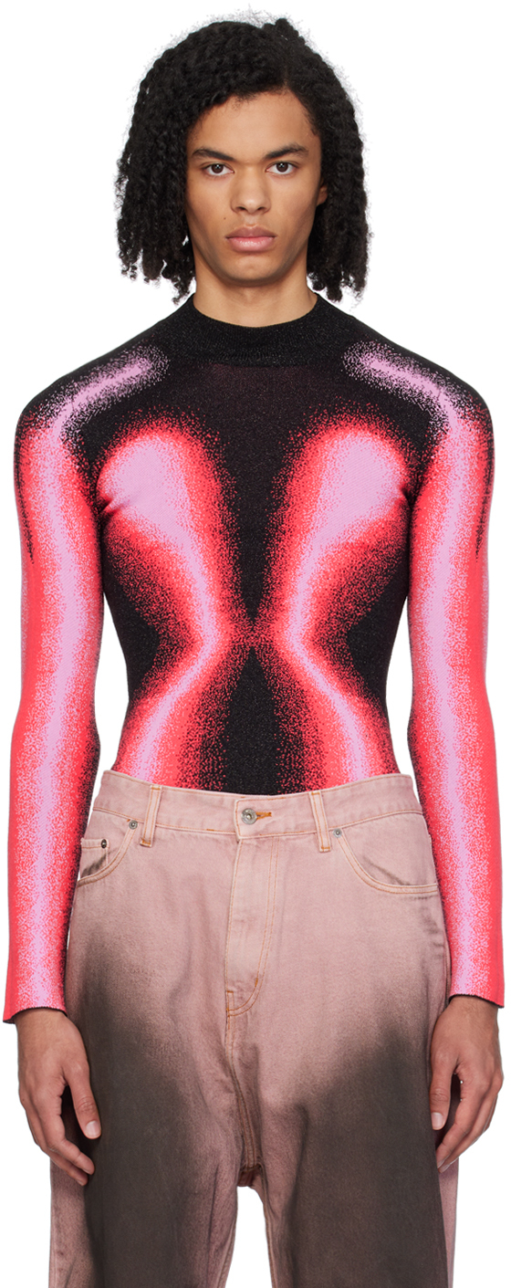 Shop Y/project Black & Pink Gradient Sweater