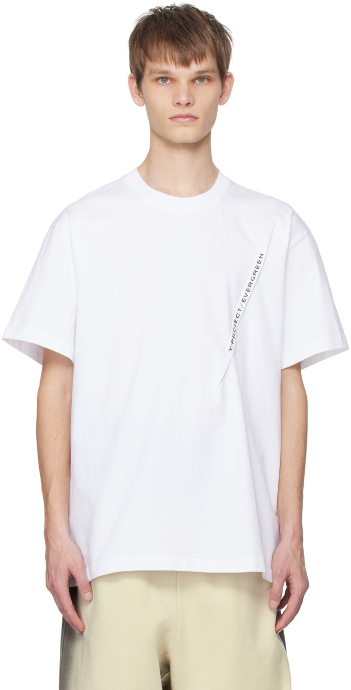 【関税込み】Y/Project ホワイト ピンチ ロゴ Tシャツ Y/Projectのホワイト ピンチシーム Tシャツがセール中