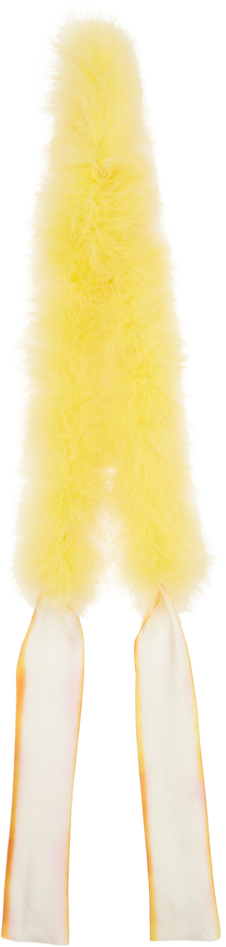 Anna Sui Yellow Marabou Scarf