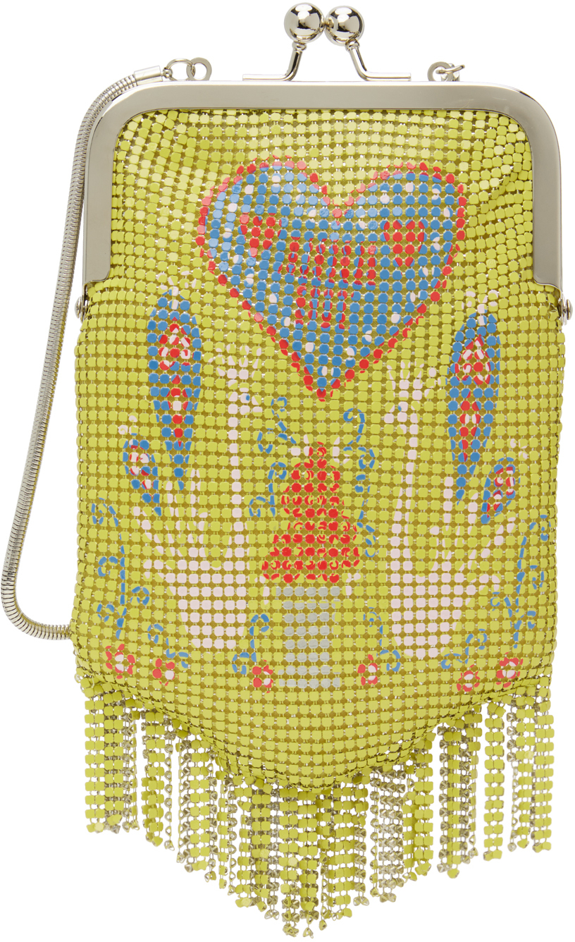 Anna Sui SSENSE Exclusive Yellow Chainmail Purse