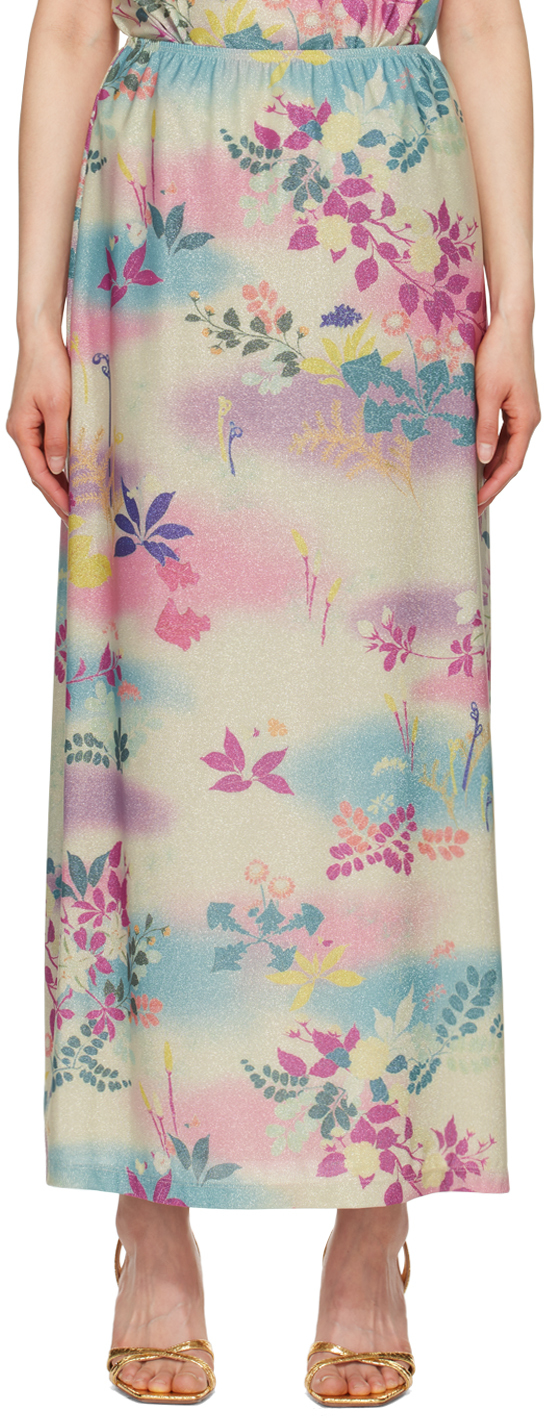 Shop Anna Sui Multicolor Atlantis Garden Maxi Skirt In Azalea Multi