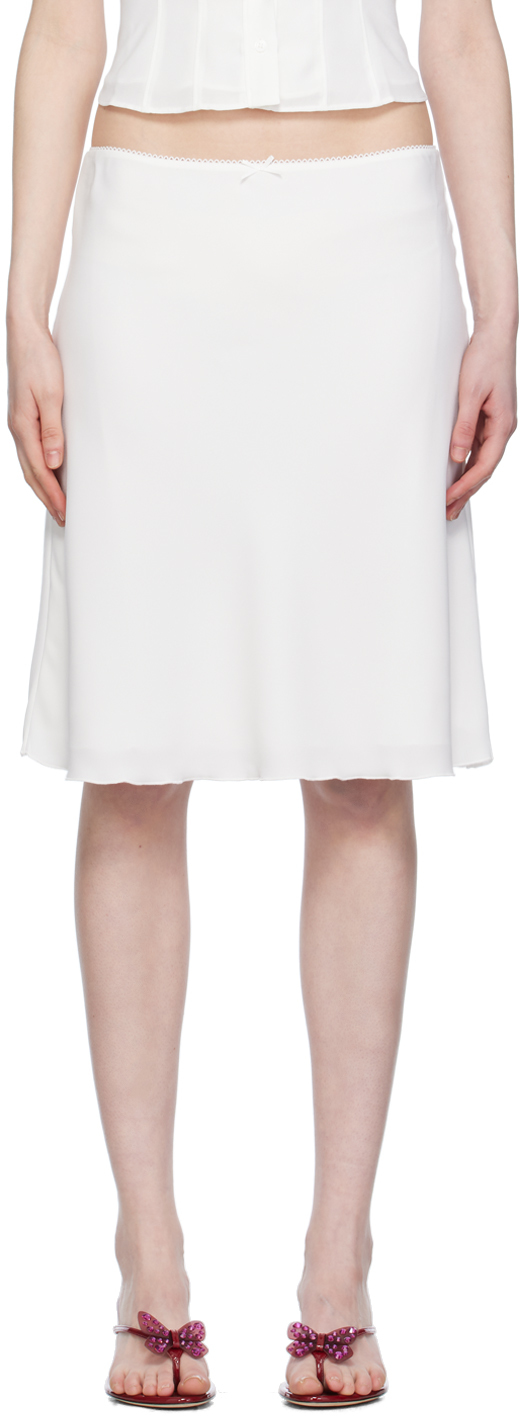 Shop Guizio White Paloma Midi Skirt