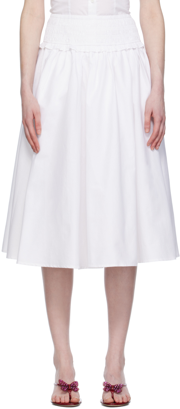 Shop Guizio White Fontana Midi Skirt