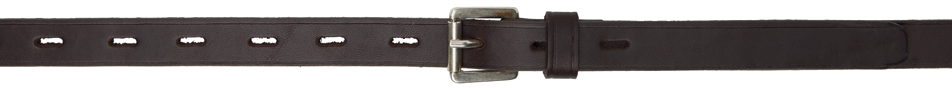 Shop Hed Mayner Brown Elongated Belt In 200-brown