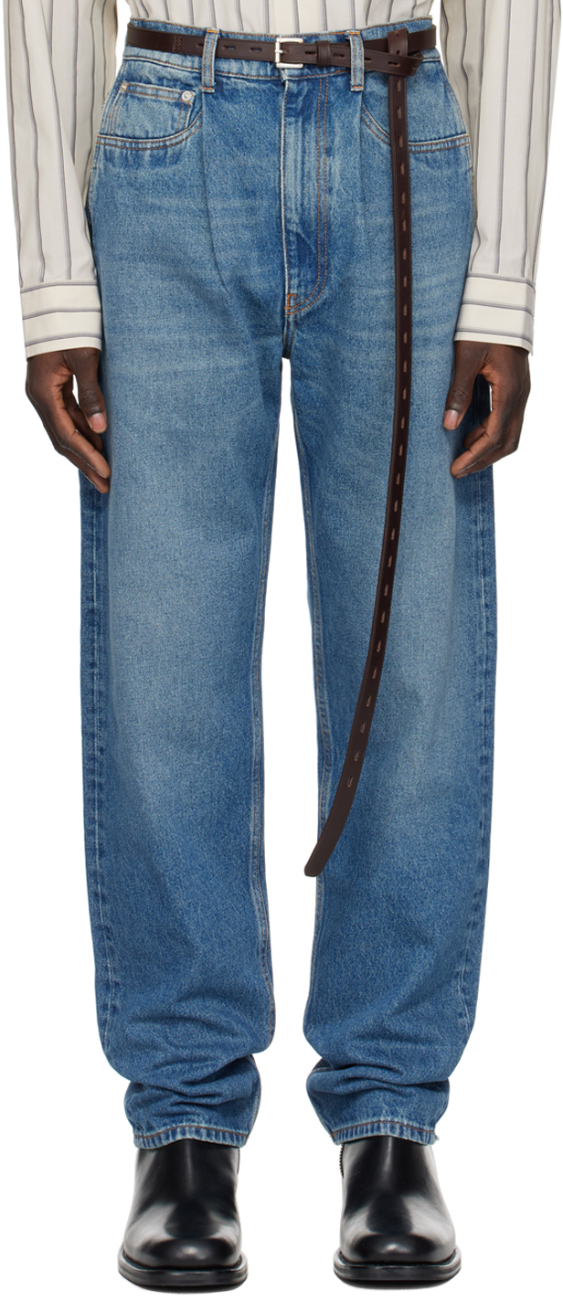 Shop Hed Mayner Blue Faded Jeans In 460-open Blue