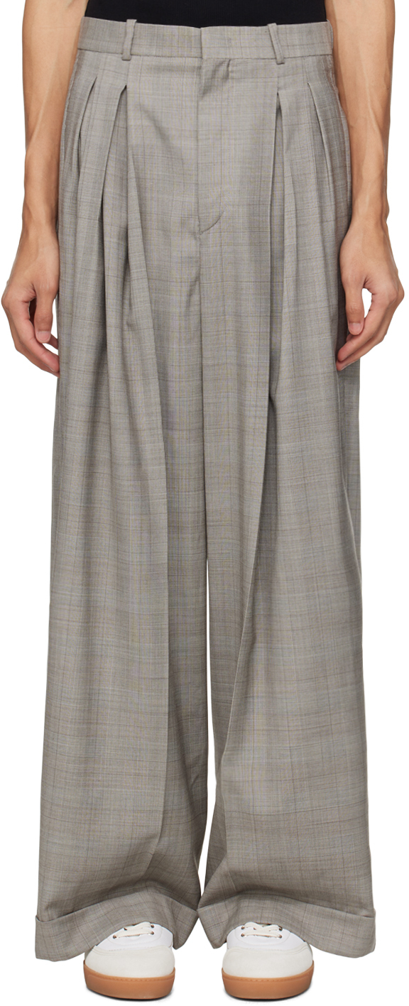 Gray Prince Of Wales Trousers
