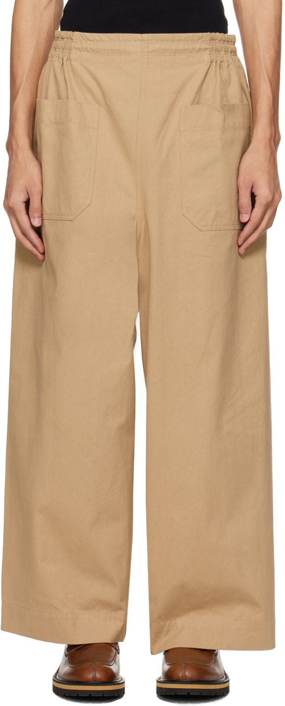 Hed Mayner Beige Patch Pocket Trousers In 260-medium Beige
