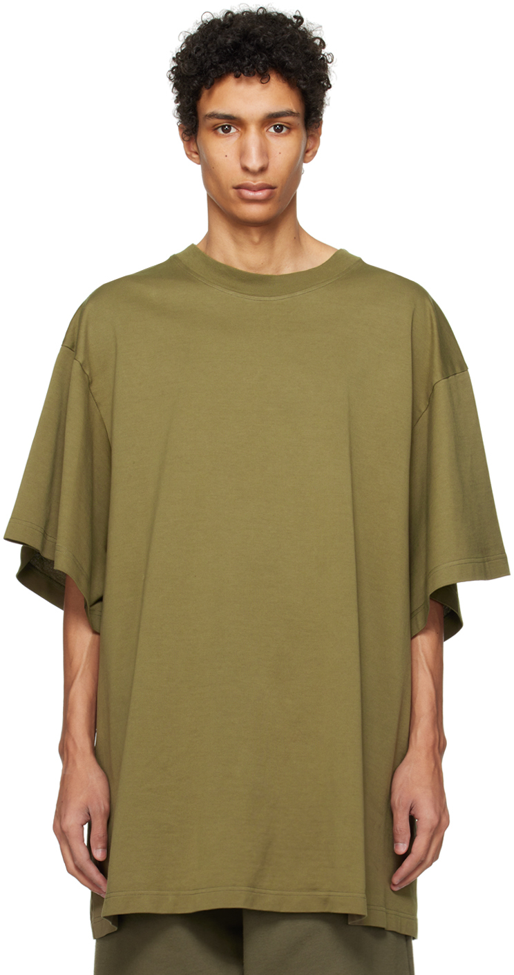 Hed Mayner Green Dropped Shoulder T-shirt In 300-green