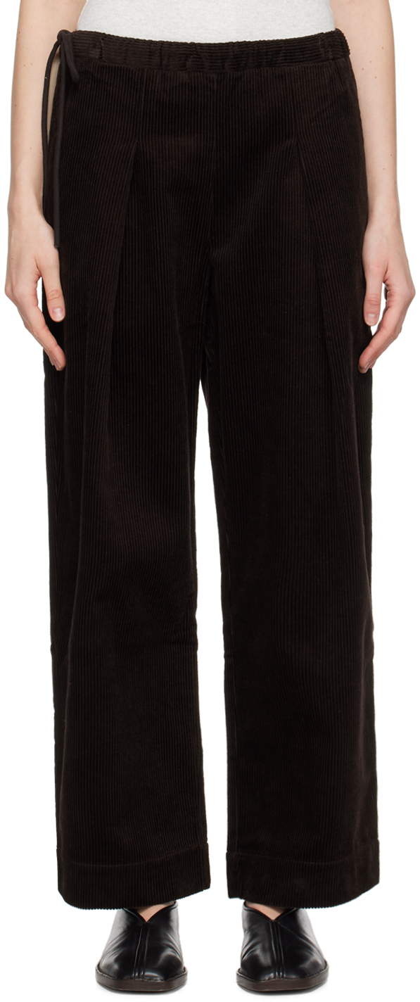 Brown 'The Straight Cord' Lounge Pants