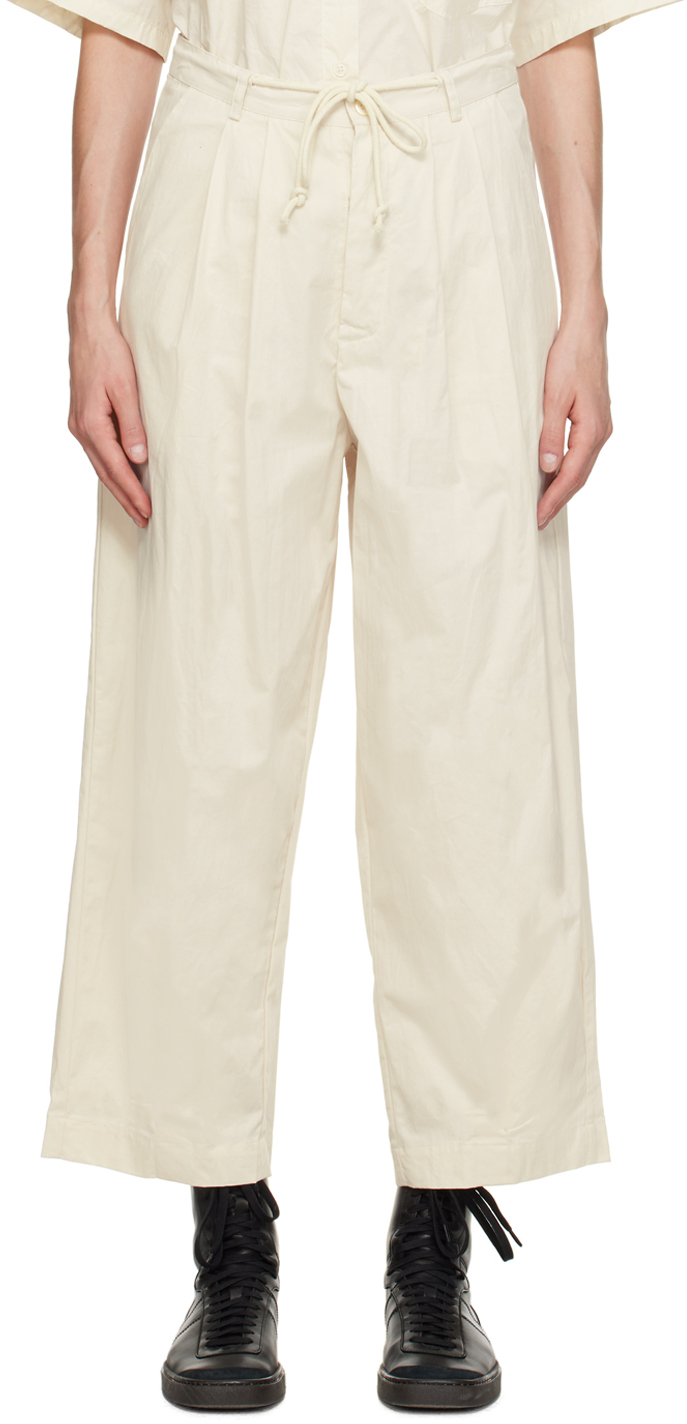 Deiji Studios Off-white 'the Cotton' Trousers In Off White