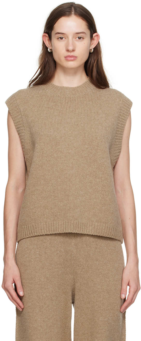 Deiji Studios Beige 'the Knit' Vest In Wheat