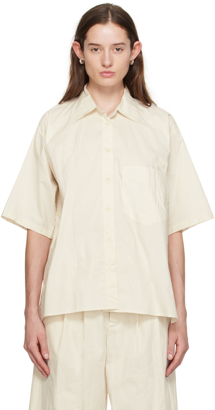 Deiji Studios Off-white 'the Short Sleeve' Shirt In Off White