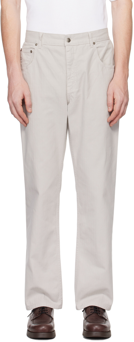 Dancer Gray Five-pocket Trousers In Oyster Grey