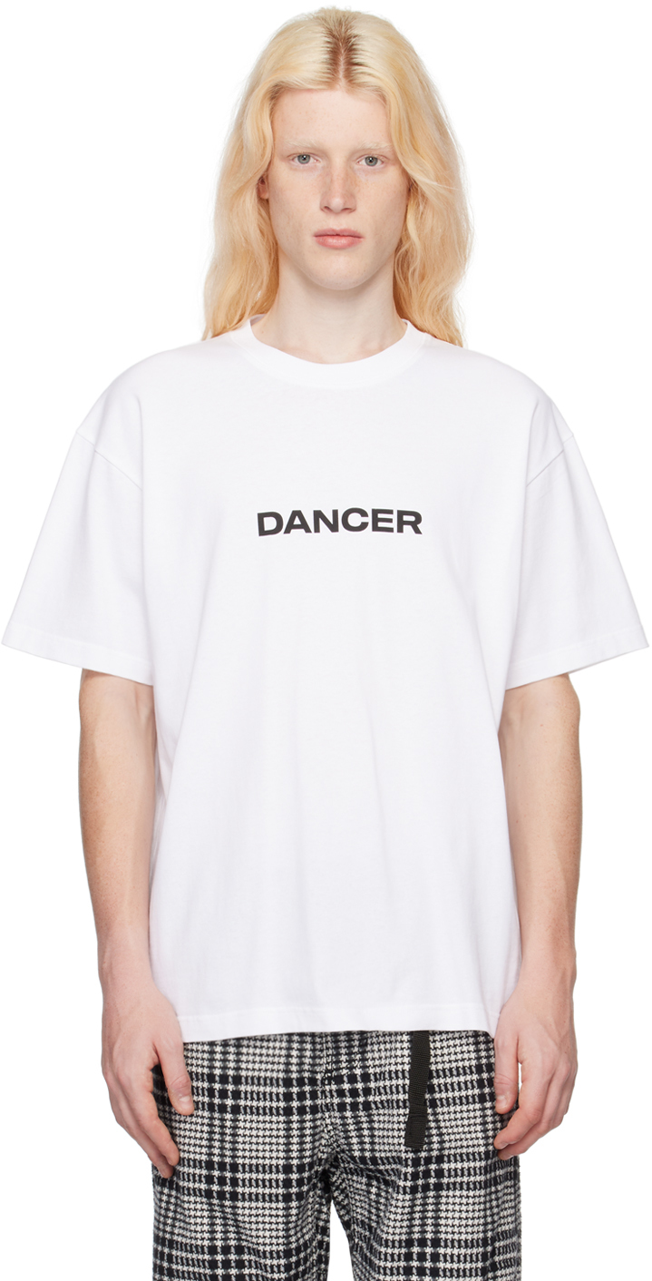 Dancer White Simple T-shirt In White / Black