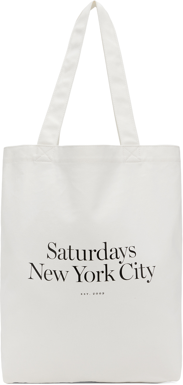 Shop Saturdays Surf Nyc White Miller Standard Tote In Ivory