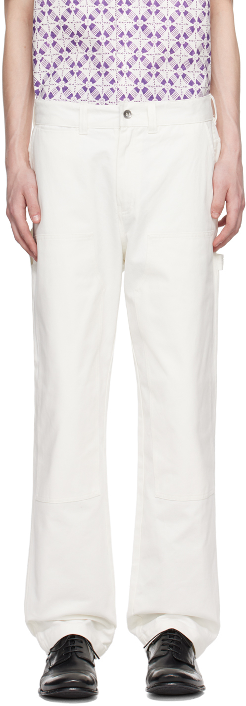 Shop Saturdays Surf Nyc Off-white Morris Carpenter Trousers In Ivory