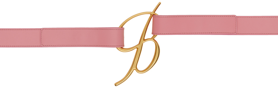 【関税込み】Blumarine ピンク ロゴ バックルベルト Blumarineのピンク ロゴ バックルベルトがセール中