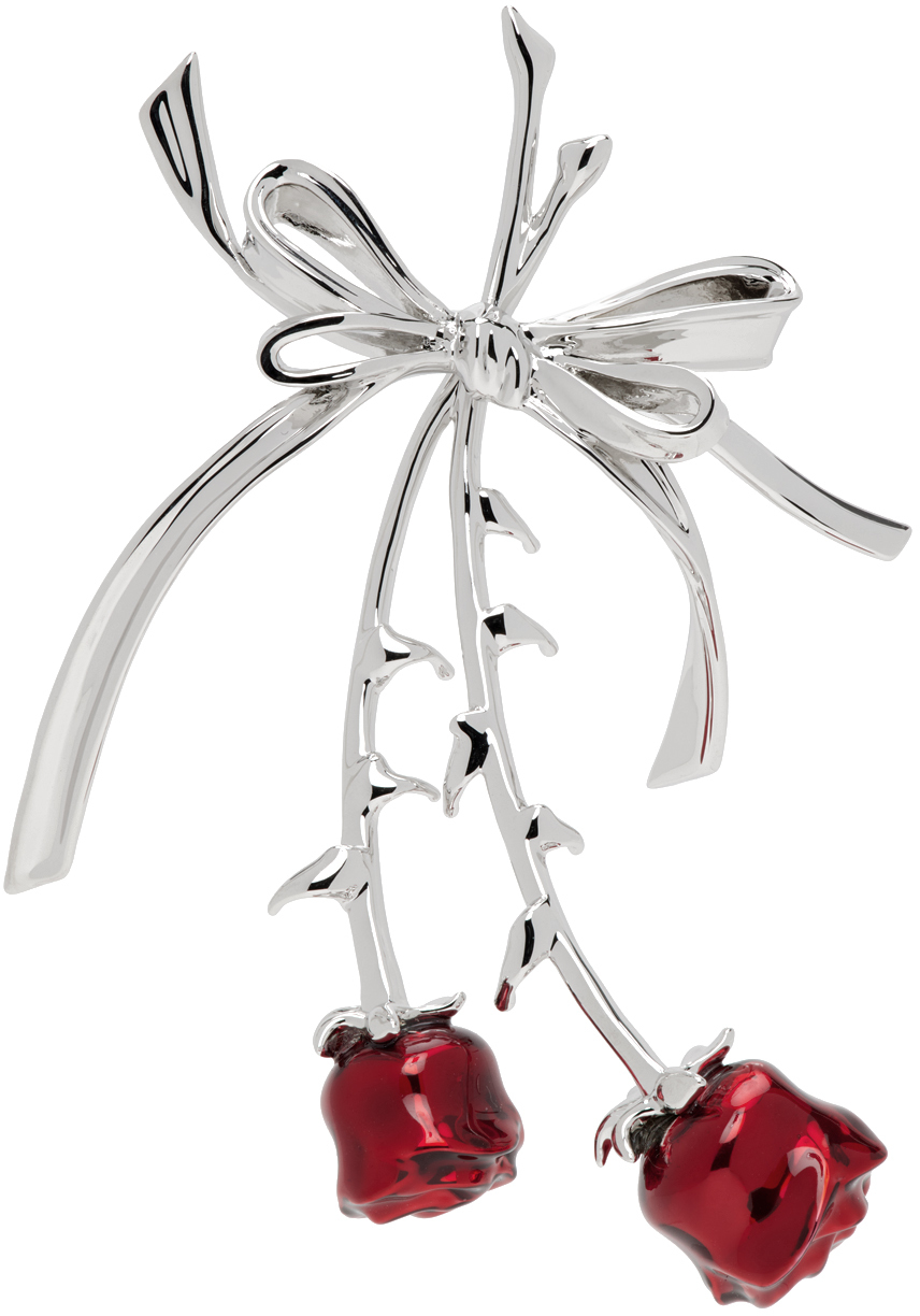 Shushu-tong Silver Yvmin Edition Double Rose Bow Single Earring