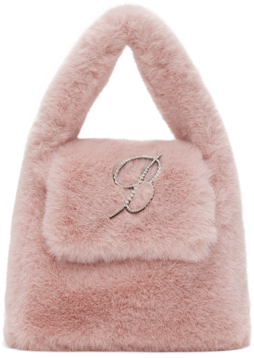 Pink Rhinestone 'B' Monogram Pin Bag