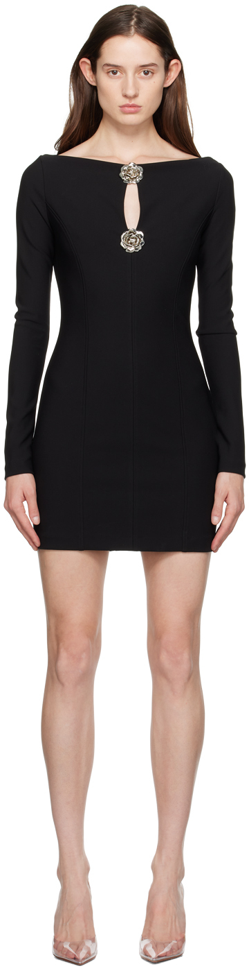Black Keyhole Minidress by Blumarine on Sale