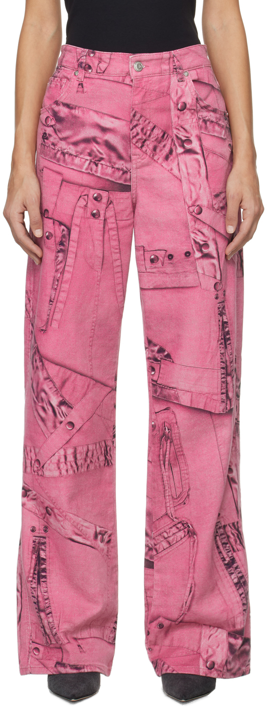 Pink Trompe L'ail Jeans