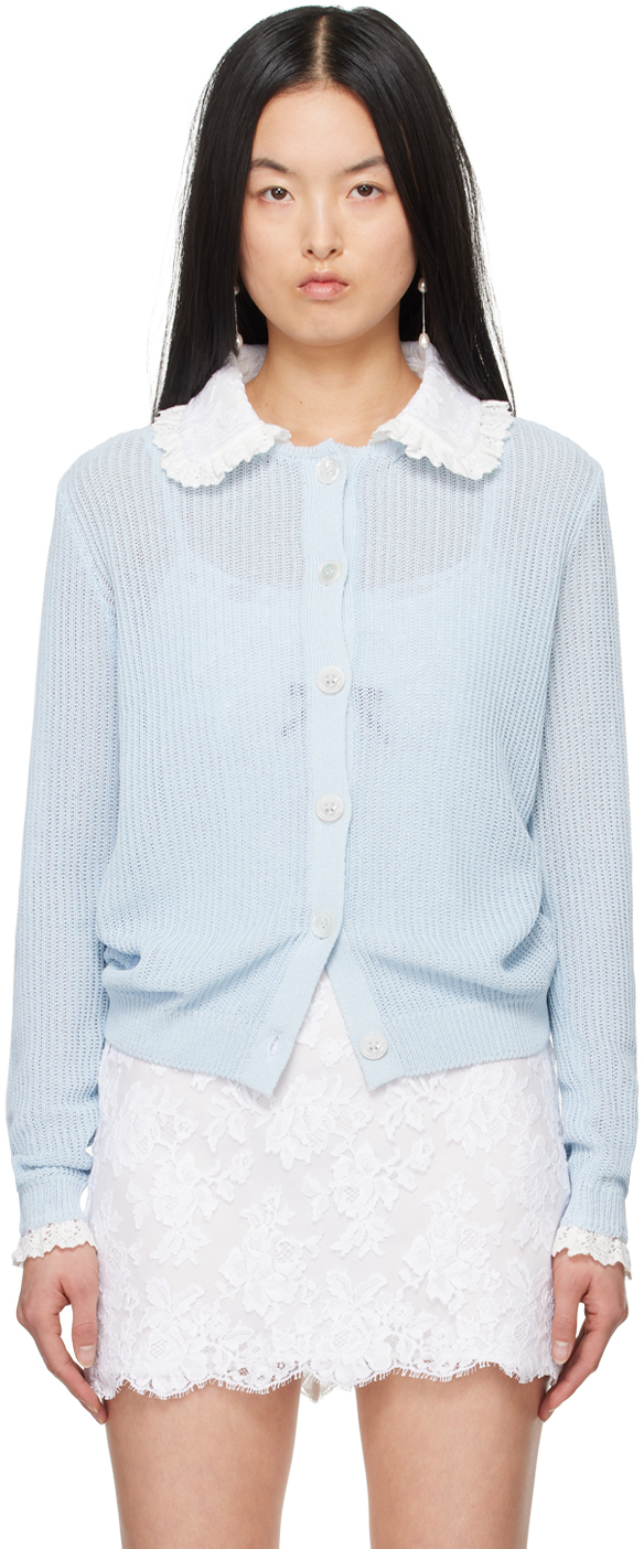 SSENSE Exclusive Blue False Collar Cardigan