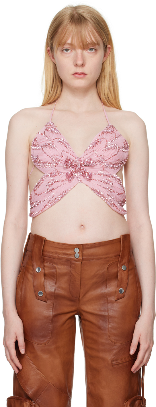 Pink Butterfly Tank Top