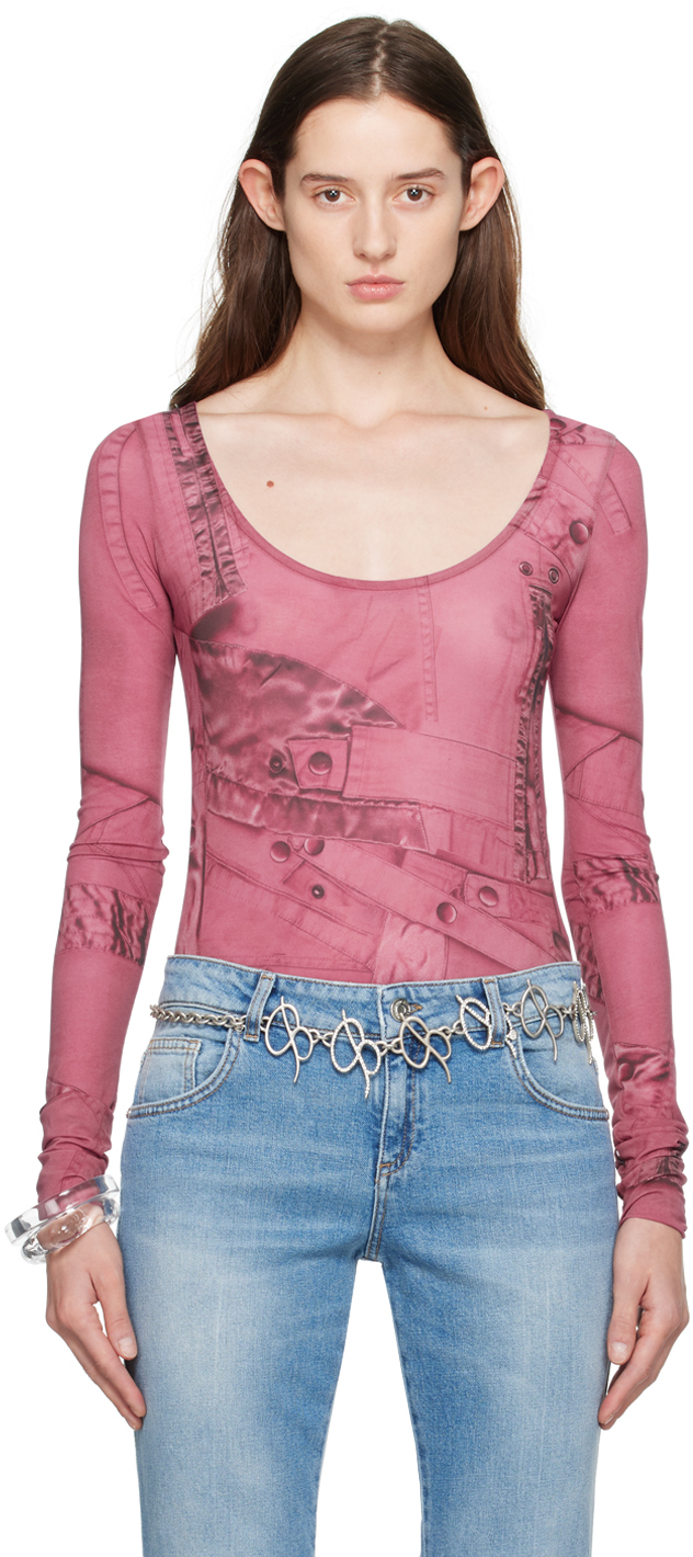 Pink Printed Bodysuit