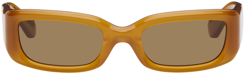 Shop Second / Layer Orange 'the Rev' Sunglasses In Amber