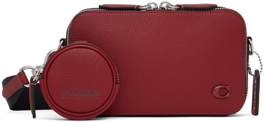 Coach Red Charter Slim Bag In Ruby Red