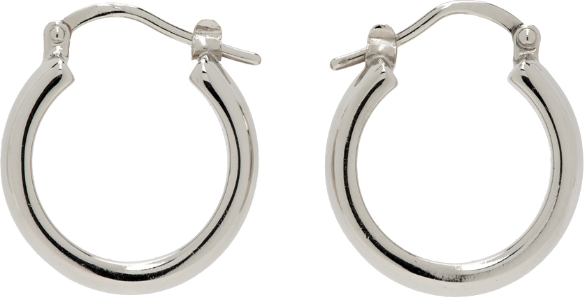 K.NGSLEY: Silver 'Le Trou' Earrings | SSENSE