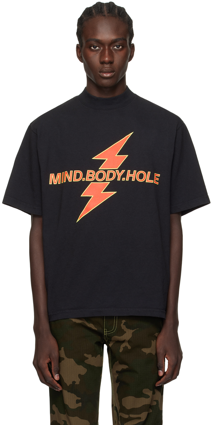 K.ngsley Black 'mind. Body. Hole' T-shirt In 38no