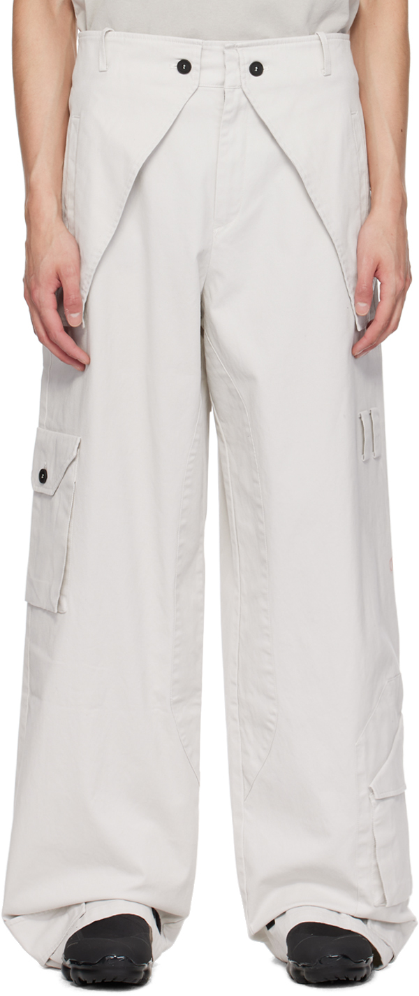 A-cold-wall* Overlay Twill Cargo Trousers In Stone