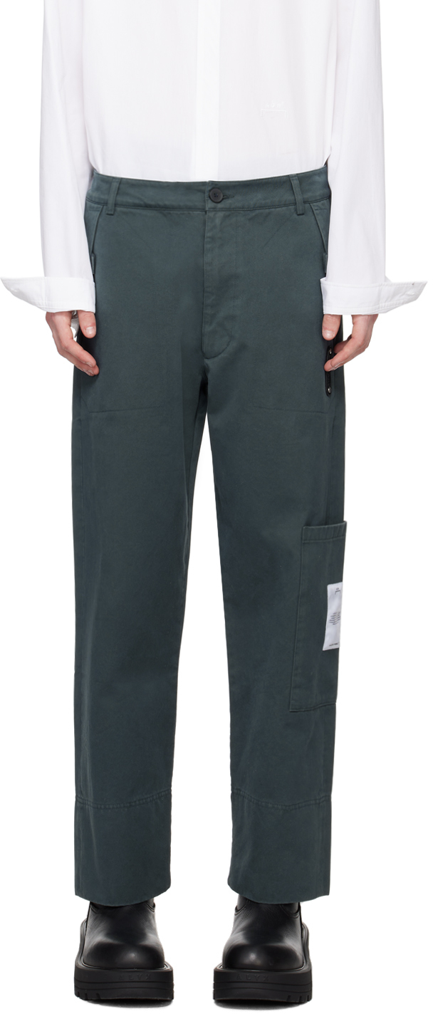 Shop A-cold-wall* Green Uniform Cargo Pants In Slate