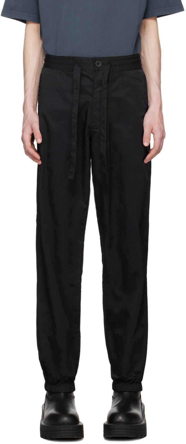 Shop A-cold-wall* Black Cinch Trousers In Onyx