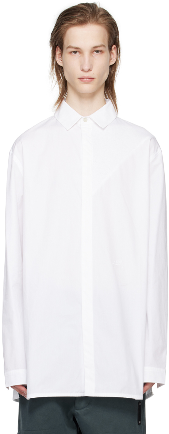 Shop A-cold-wall* White Contrast Panel Shirt In Porcelain