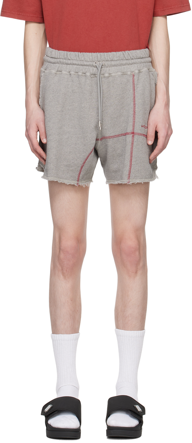 Shop A-cold-wall* Gray Intersect Shorts In Cement