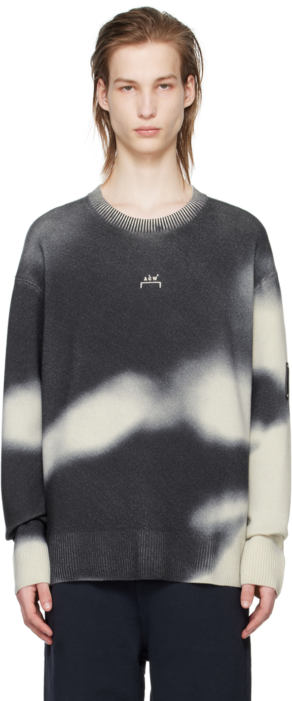 Shop A-cold-wall* Black & White Gradient Sweater In Onyx