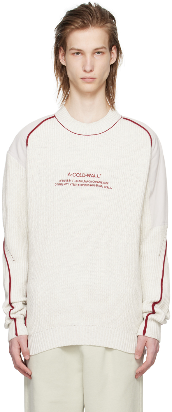 Shop A-cold-wall* Off-white Dialogue Sweater In Bone