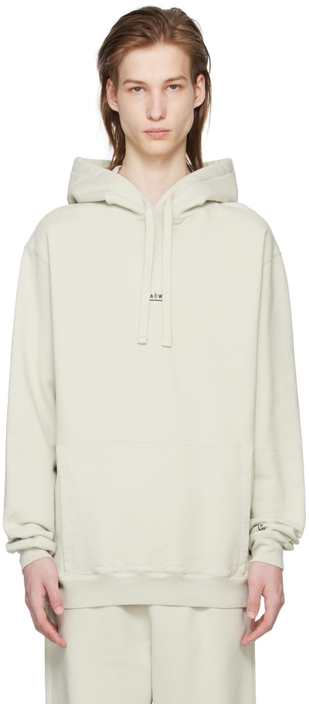 Shop A-cold-wall* Off-white Essential Hoodie In Bone