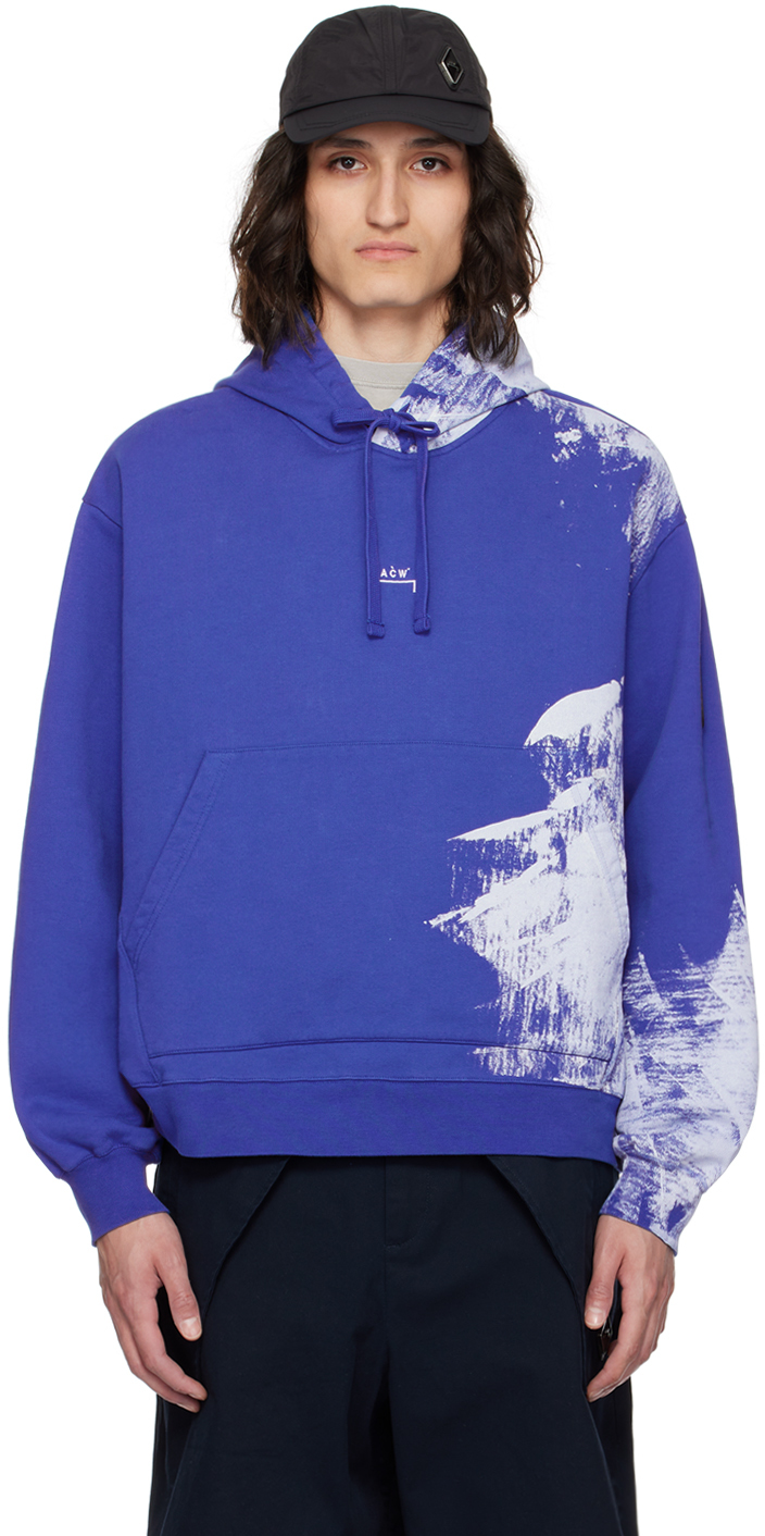 A-cold-wall* Blue Brushstroke Hoodie In Volt Blue