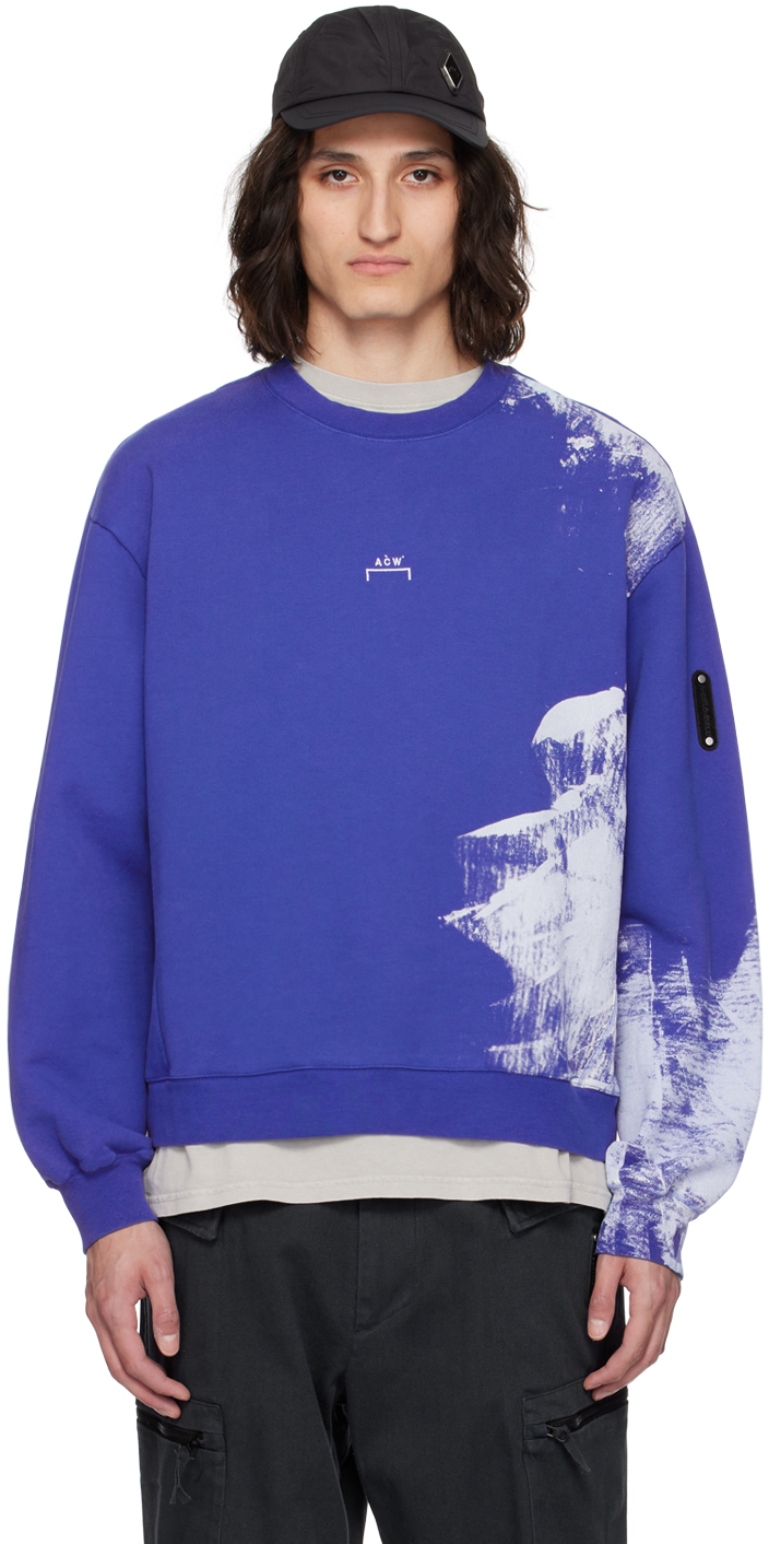 A-cold-wall* Blue Brushstroke Sweatshirt In Volt Blue