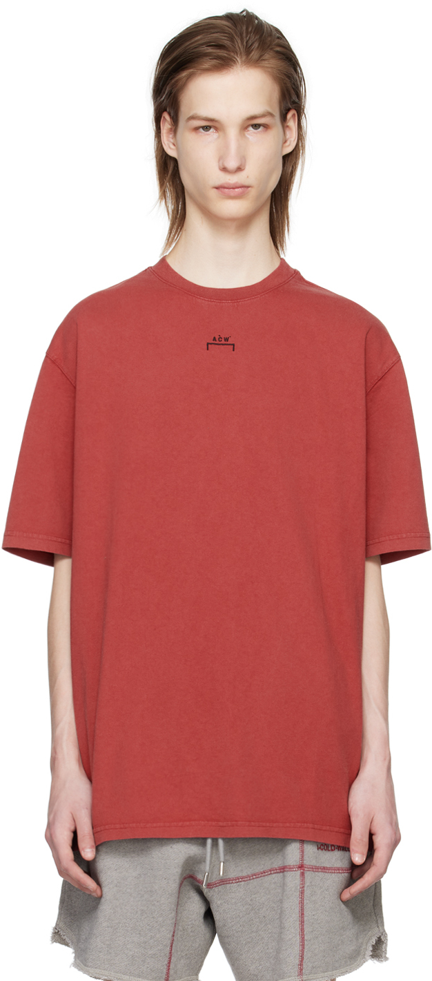 Shop A-cold-wall* Red Essential T-shirt In Crimson