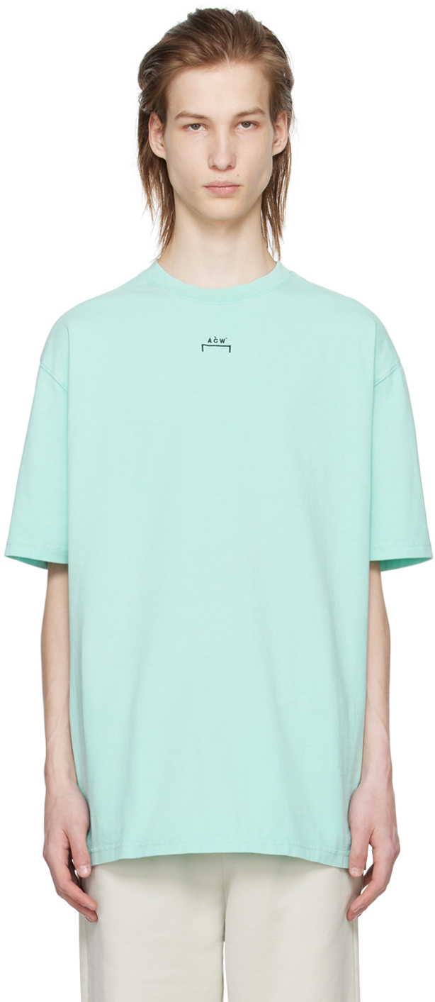 Shop A-cold-wall* Blue Essential T-shirt In Faded Turquoise