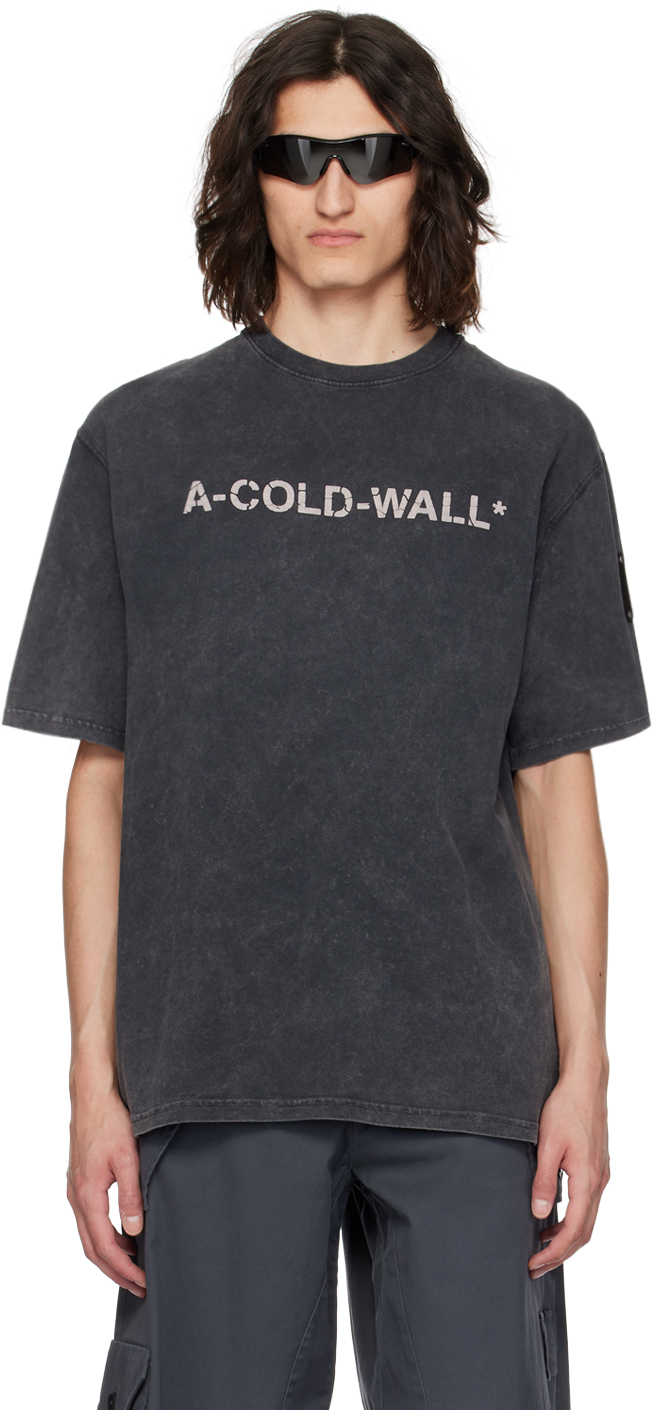 A-cold-wall* Gray Overdye T-shirt In Onyx