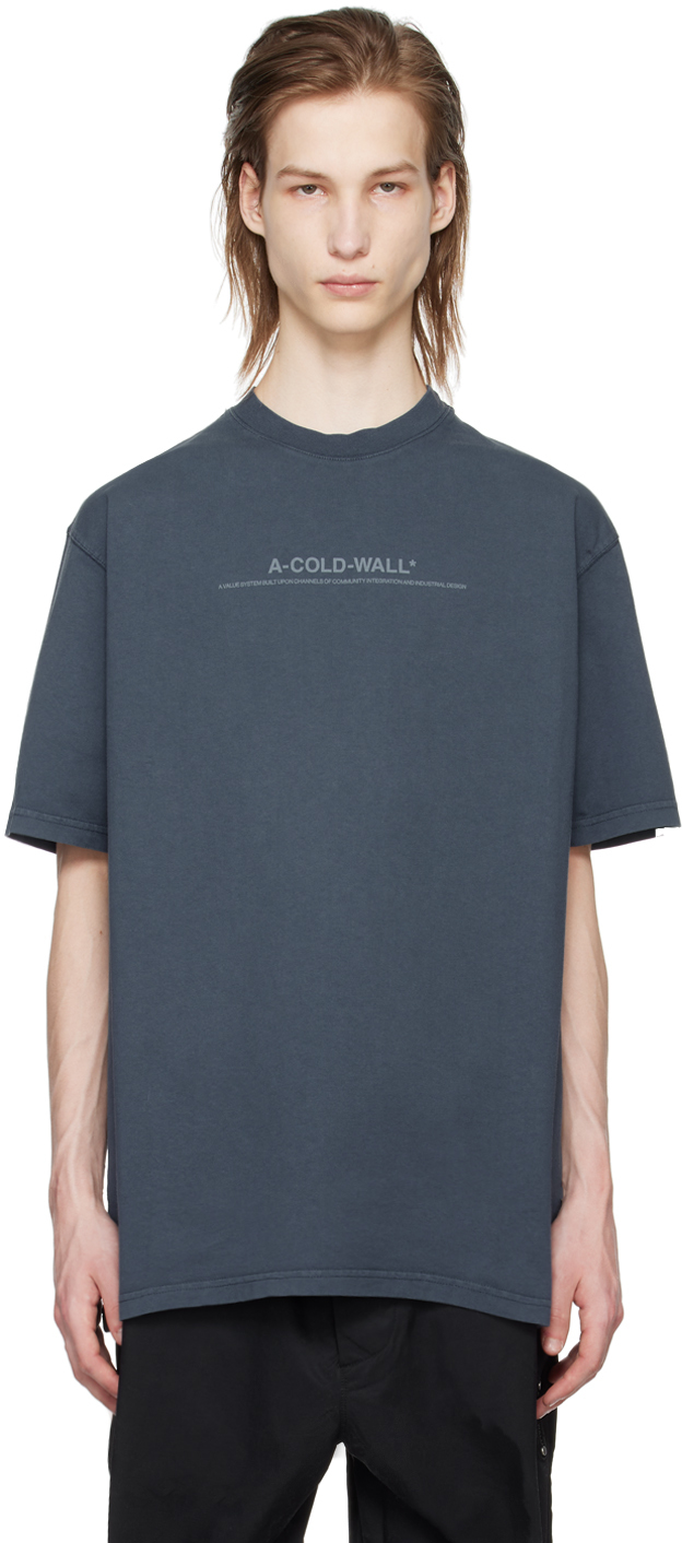 Shop A-cold-wall* Navy Discourse T-shirt